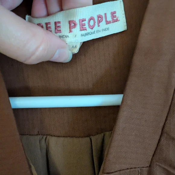 Free People Brown Blazer with Ruffle Detail - Picture 5 of 5
